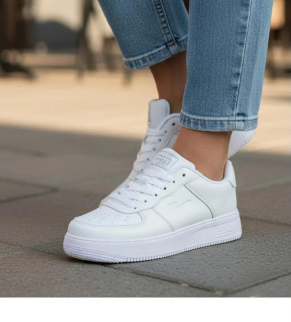 Ellaboni FINSTER WMN Siyah / Beyaz Kadın Sneaker Cilt Spor Ayakkabı Sneaker