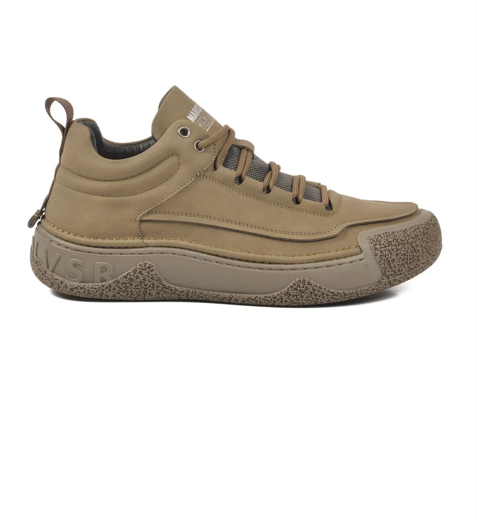 Marcomen Haki Marcomen Hakiki Deri Erkek Casual Ayakkabı