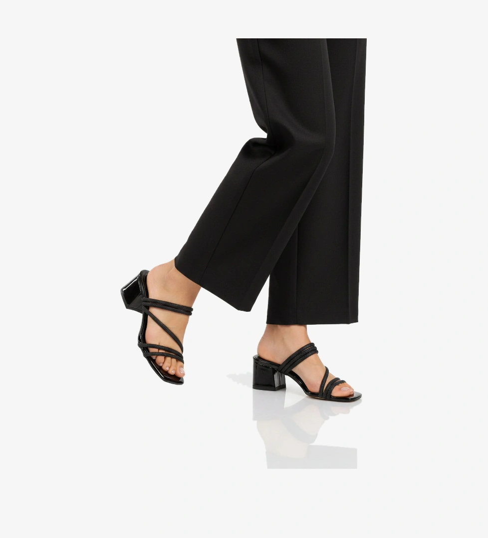 Ayakmod Siyah Ayakmod Rugan Taşlı Özel Davet Kadın Topuklu Abiye Ayakkabı 643332 Z