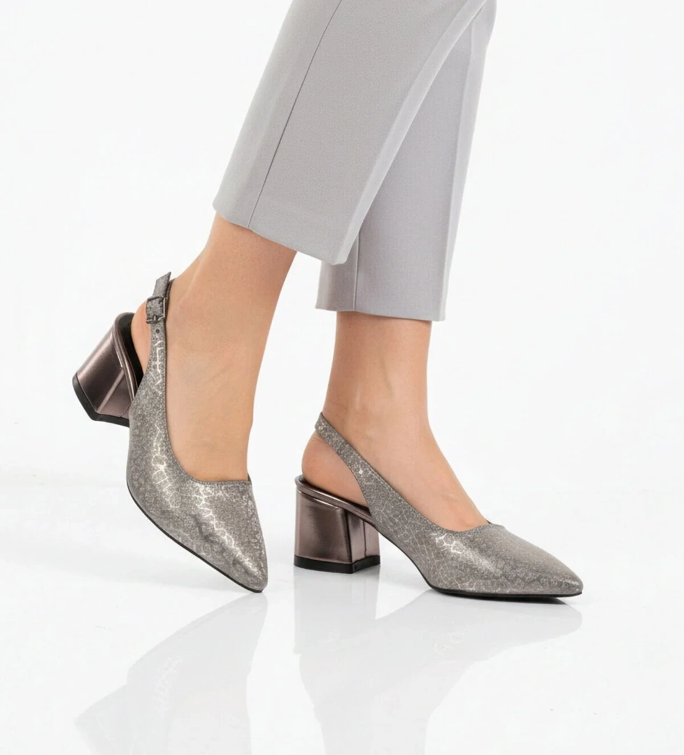 Ayakmod Gri Ayakmod Abiye Topuklu Kadın Ayakkabı 417688 Z