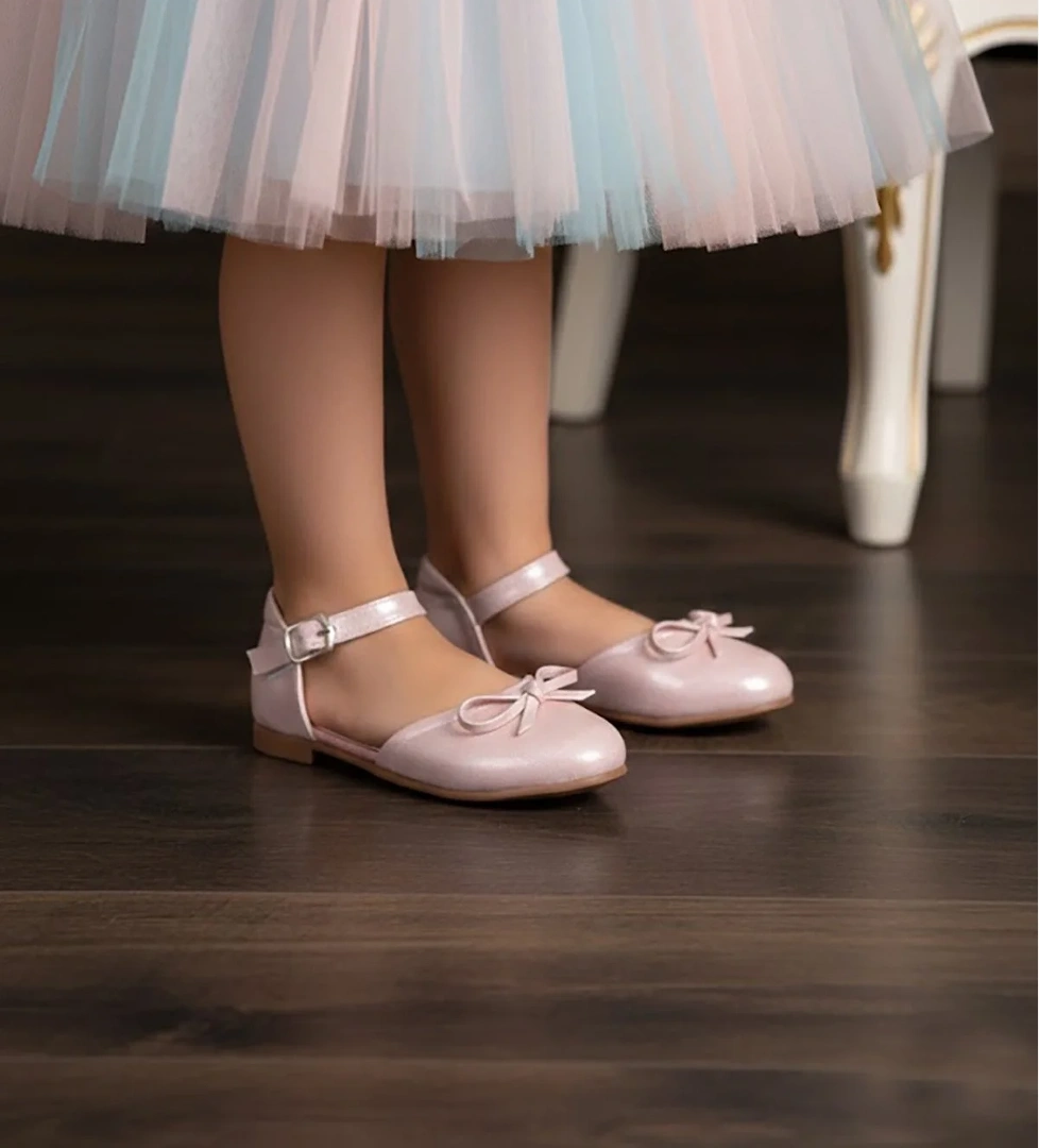 Ayakkabı Fuarı Beyaz Ayakkabı Fuarı Fuari Elit A-F-Bıyık-26Y Filet Kız Çocuk Babet