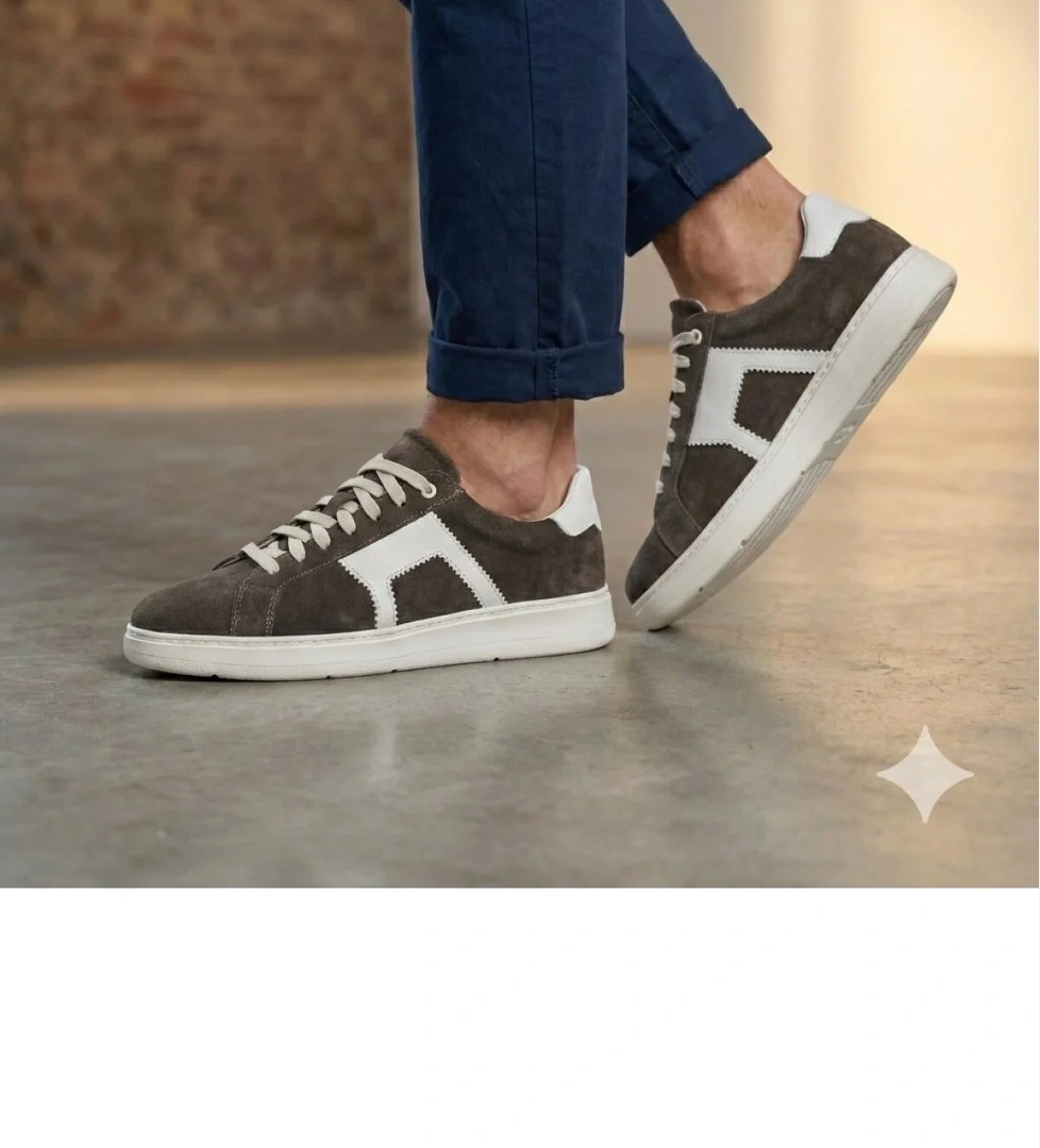 SLOPE Bağcıklı Hakiki Deri Erkek Sneaker Ayakkabı 614091M