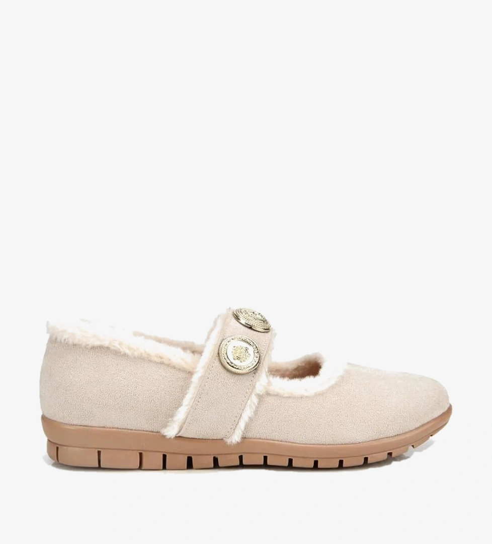 Yaya By Hotiç Kahverengi Yaya By Hotiç Yaya By Kadın Kürklü Tokalı Mary Jane Babet