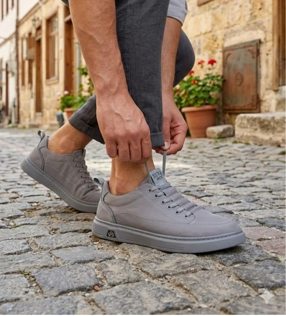 Guja 26Y510-2 Rahat Kauçuk Taban Tekstil Lastik Bağcıklı Sneaker Erkek Ayakkabı