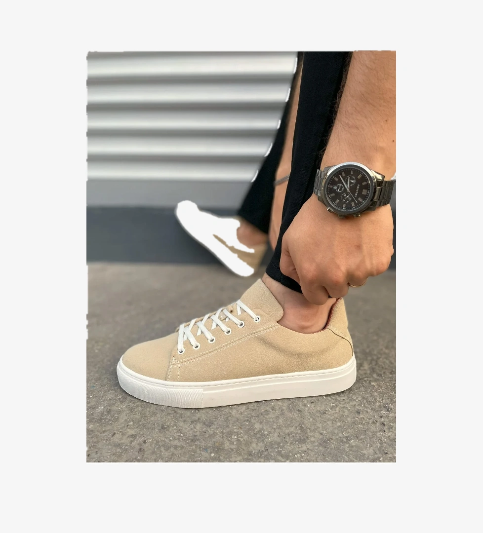 Pabucmarketi Beyaz Pabucmarketi Bağcıklı Erkek Sneaker
