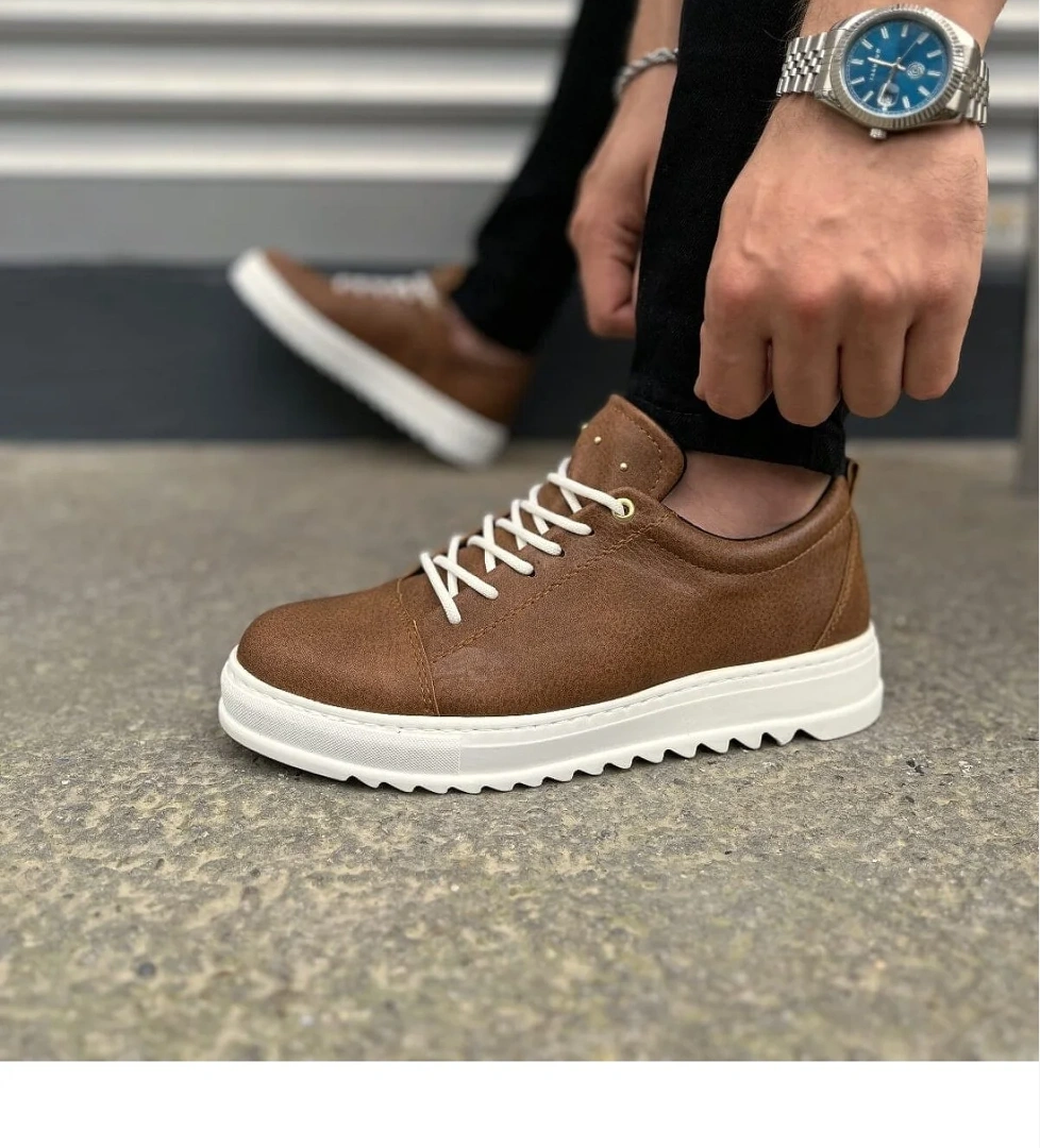 Pabucmarketi Taba (Siyah Taban) Bağcıklı Erkek Günlük Ayakkabı