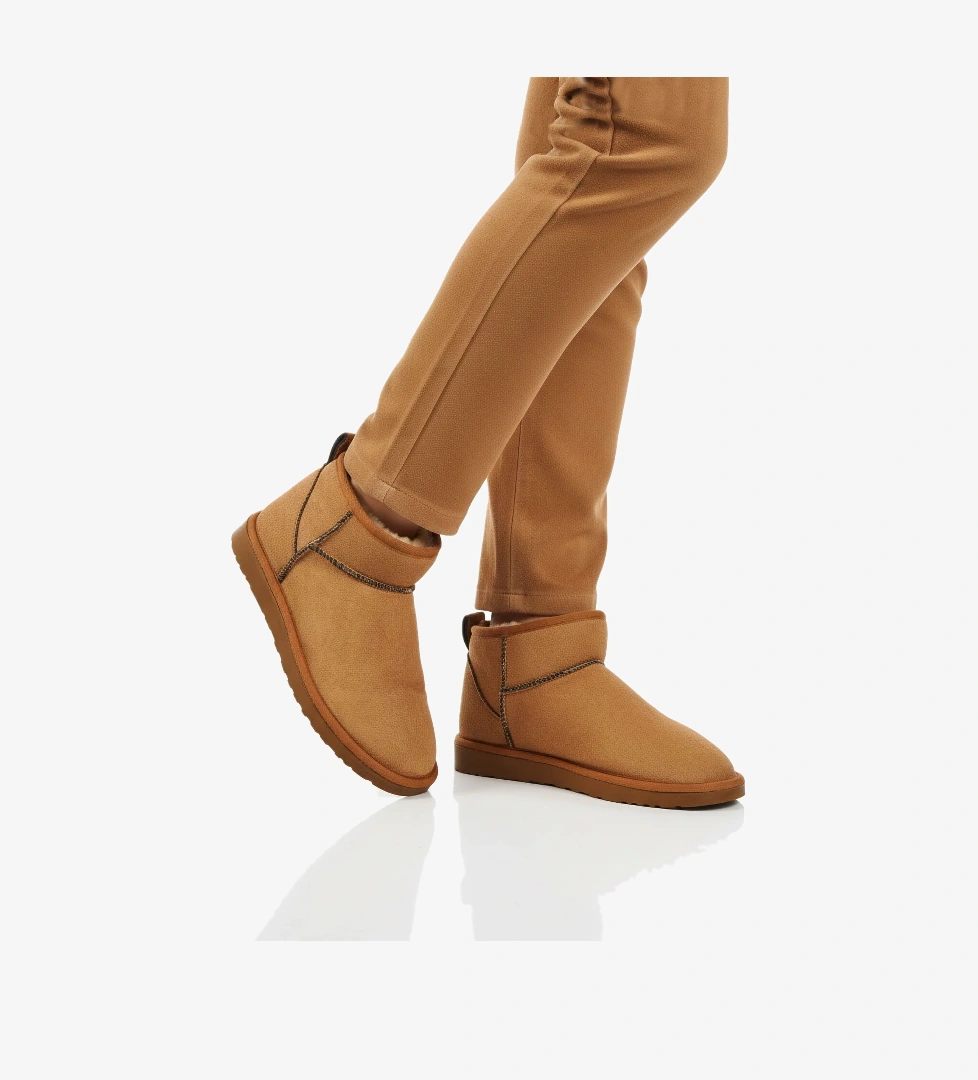 A Spor Bej A Spor Aspor İçi Kürklü Kadın Düz Bot