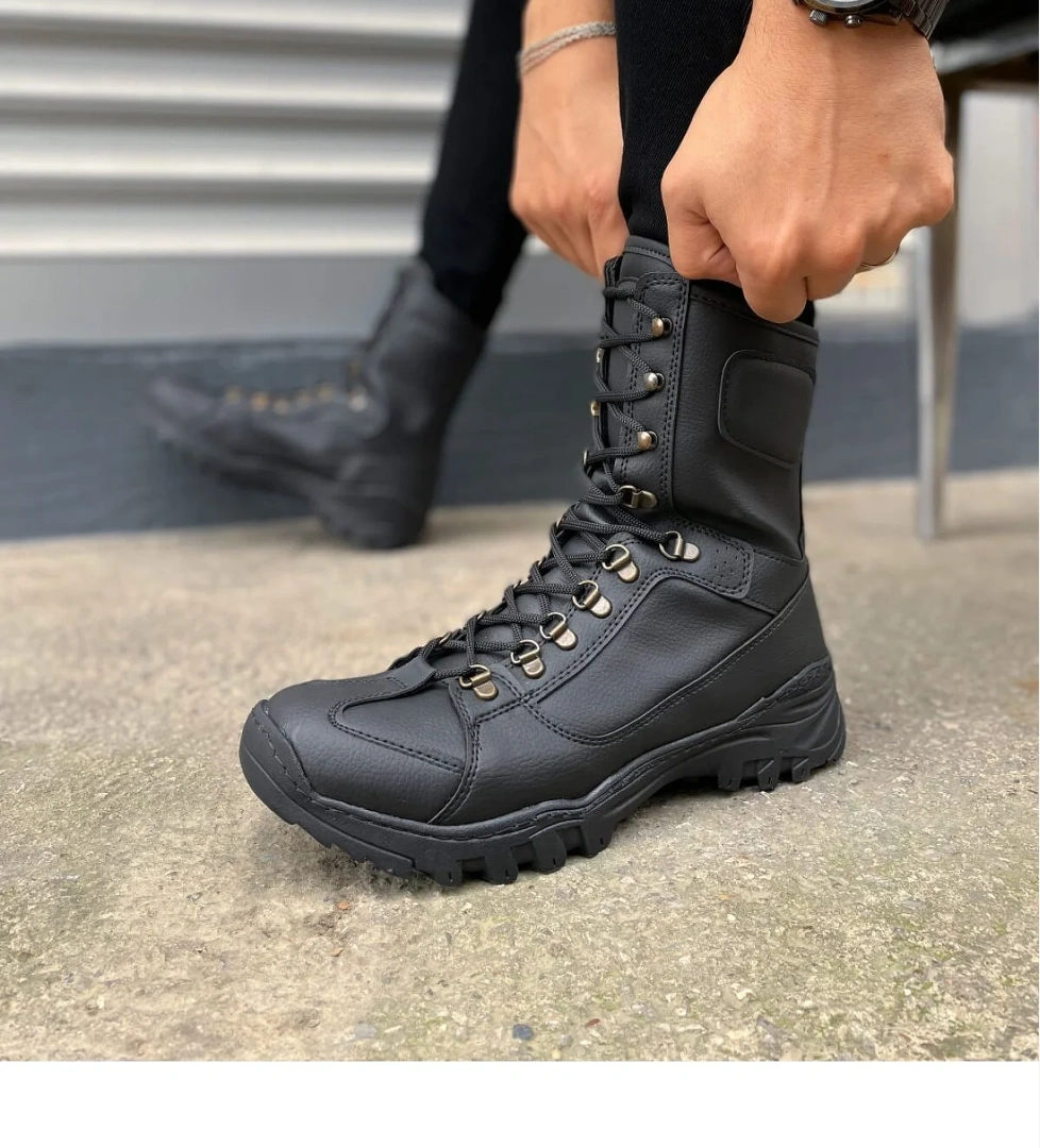 Pabucmarketi Siyah Bağcıklı Erkek Postal Bot