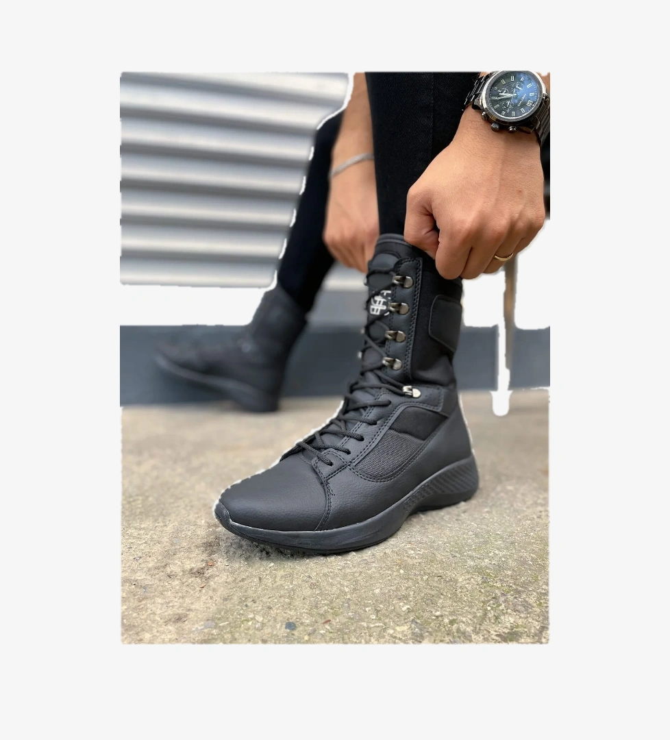 Pabucmarketi Haki Pabucmarketi Bağcıklı Erkek Postal Bot