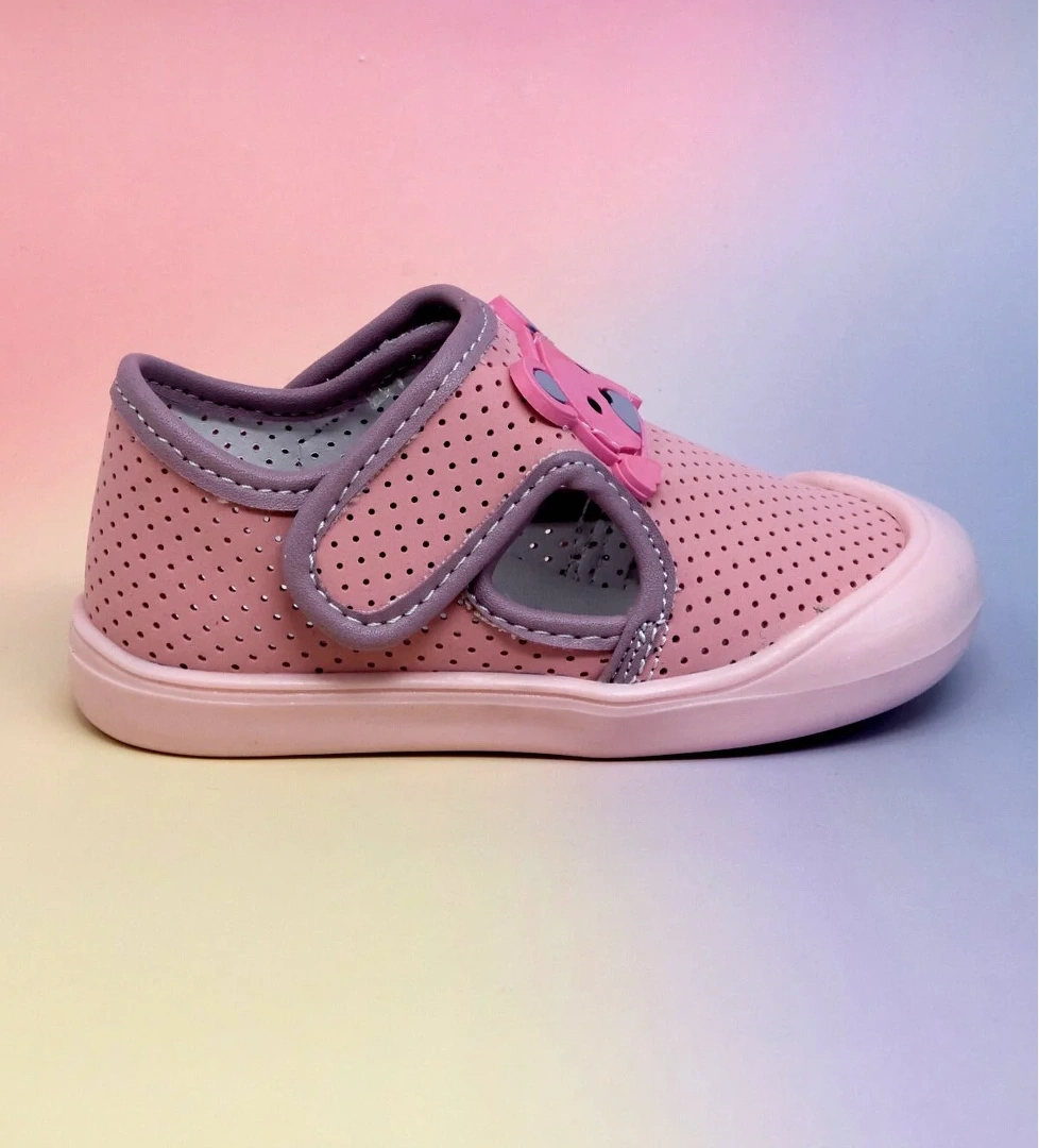 Tonny Black Kız Çocuk Pembe Nubuk Ayıcık Detaylı Rahat Kalıp İlk Adım Sneaker