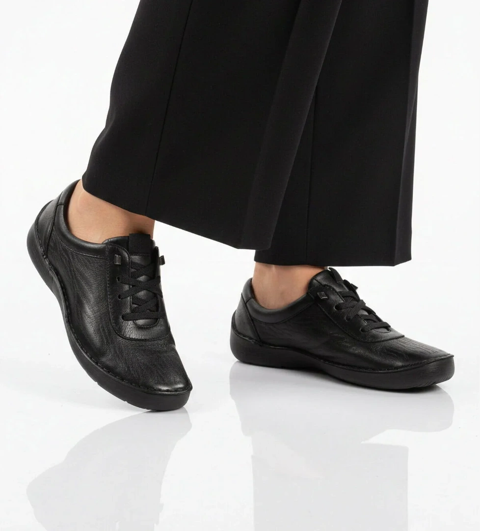 Ayakmod Siyah Ayakmod Premium Hakiki Deri Anatomik Kadın Casual Ayakkabı 44406 Z