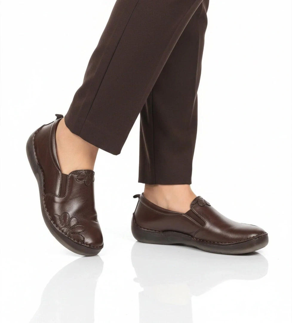 Ayakmod Bej Ayakmod Premium Hakiki Deri Anatomik Kadın Casual Ayakkabı 44404 Z