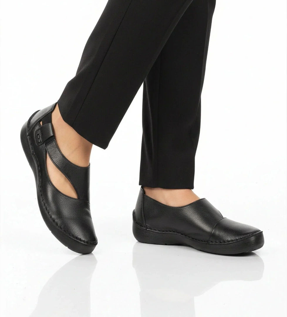 Ayakmod Siyah Ayakmod Premium Hakiki Deri Anatomik Kadın Casual Ayakkabı 44284 Z