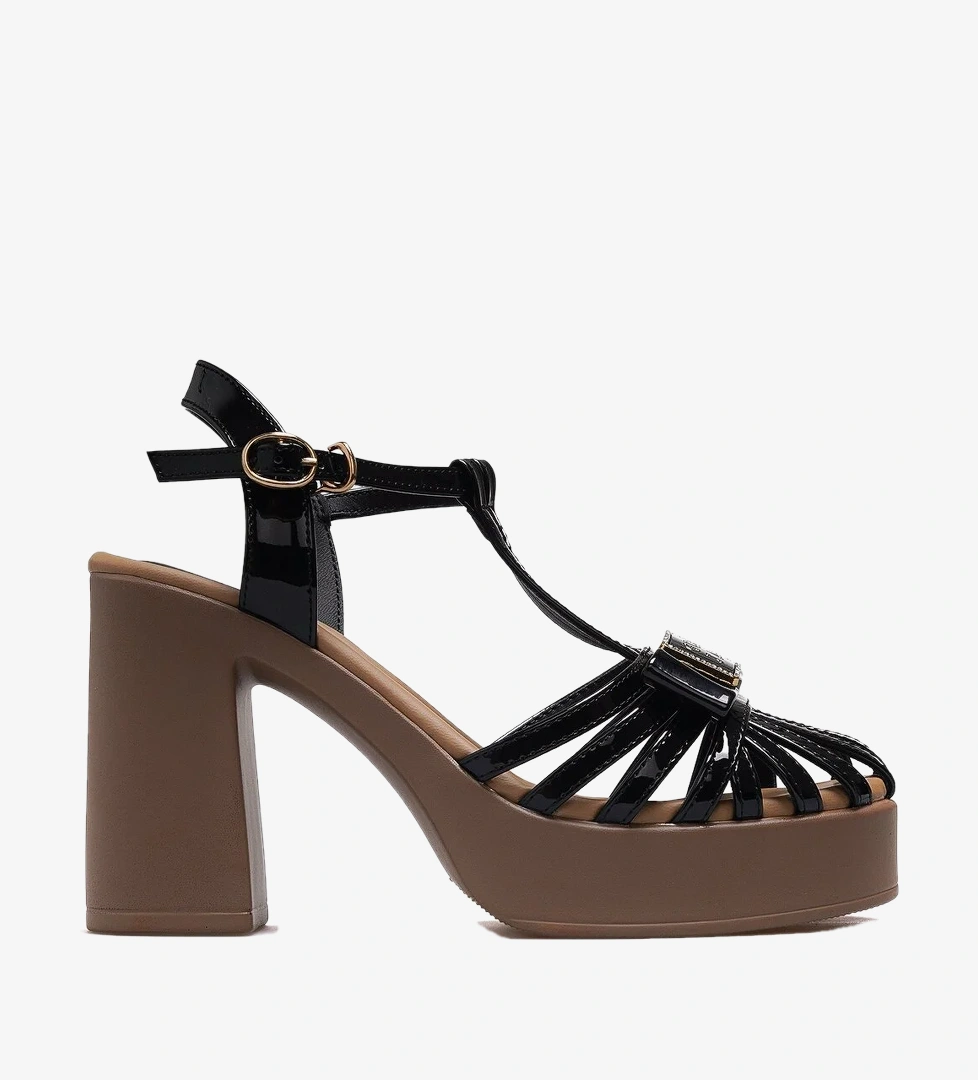 Guja Kadın Platform Topuklu Sandalet 26y 26y491-6 Siyah