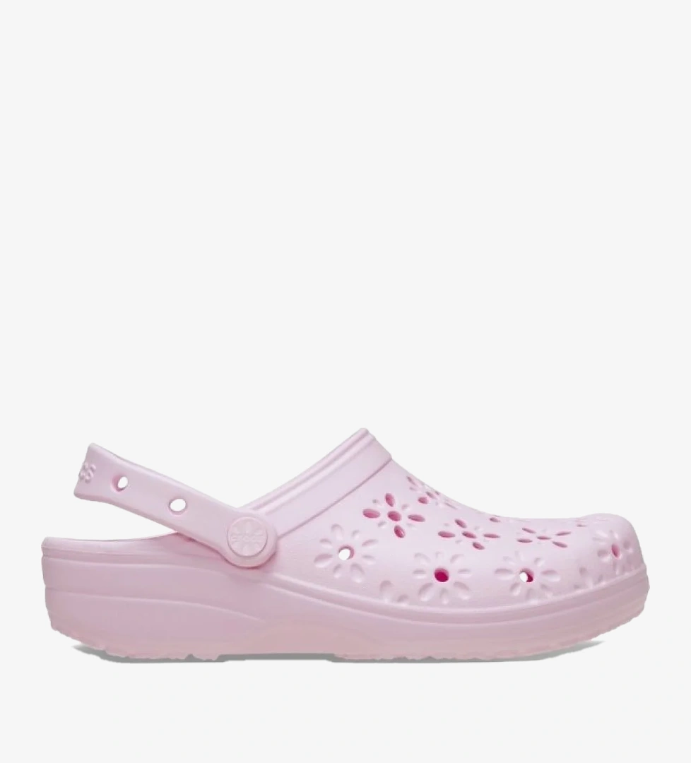 Crocs Classic Floral Cut Out Clog Kadın Beyaz Terlik 210927