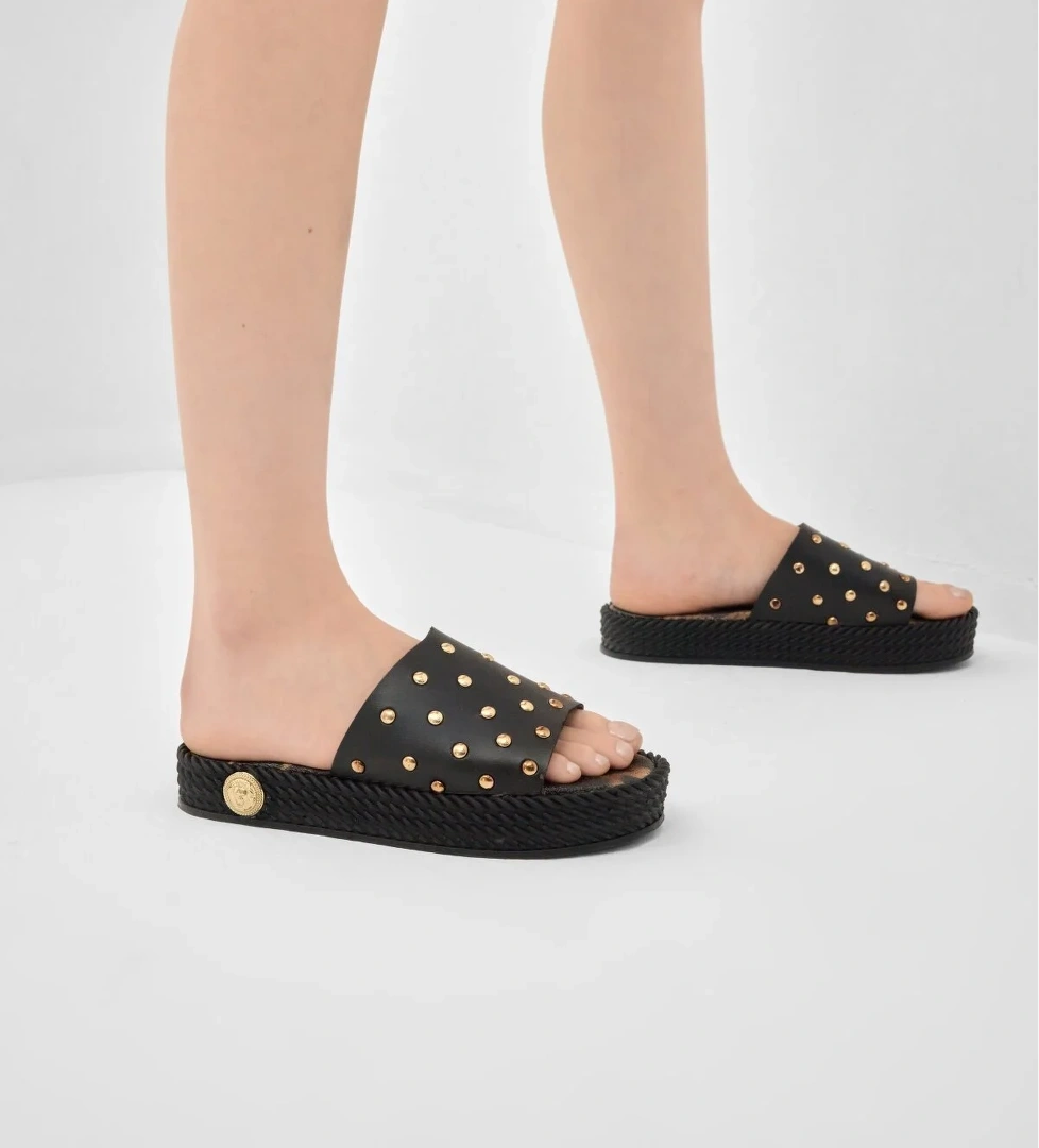 Tonny Black Kırmızı Tonny Black Poli Taban Kadın Düz Boncuk Detaylı Terlik