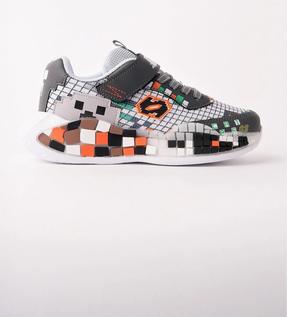 Muggo BLOCK Renkli Blok Tabanlı Cırtlı ve Bağcıklı Çocuk Sneaker Spor Ayakkabı