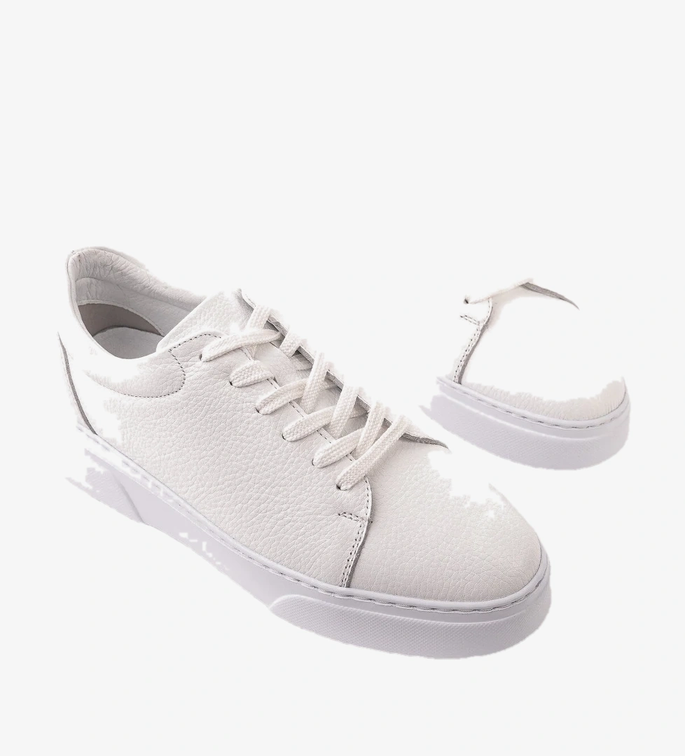 Muggo LEONS Hakiki Deri Erkek Kalın Taban Bağcıklı Günlük Casual Sneaker
