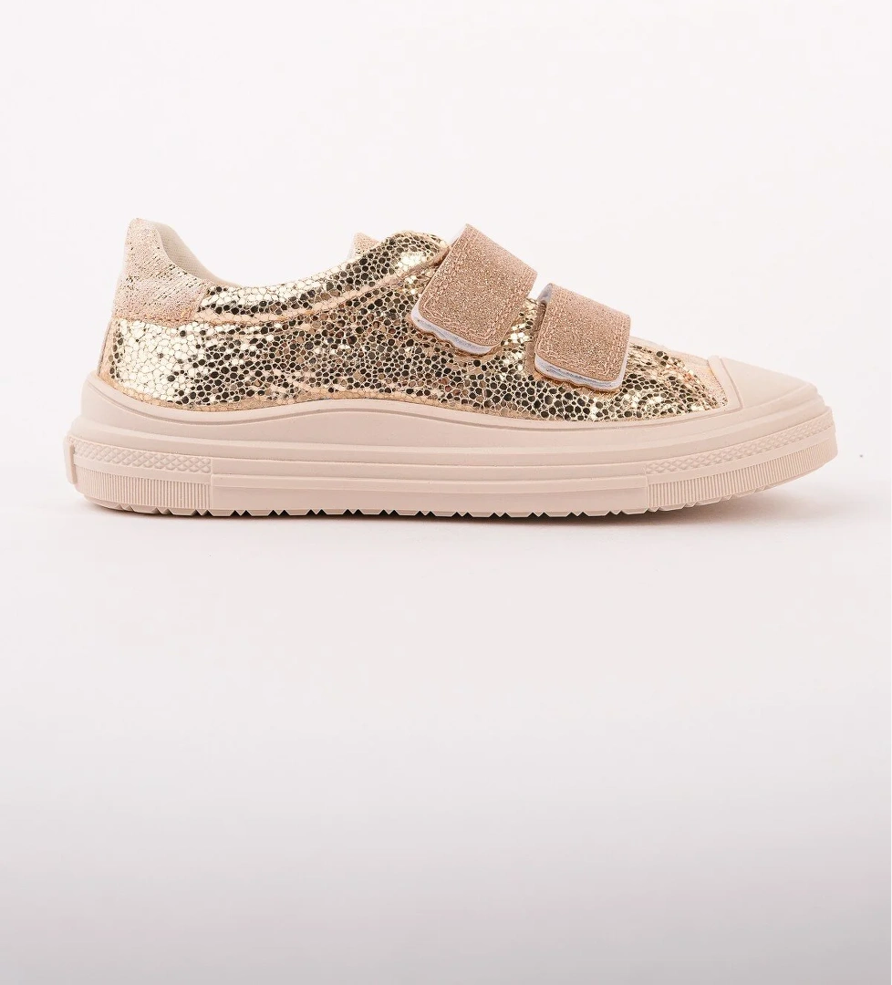 Muggo ORİELLA Kız Çocuk Cırt Cırtlı Simli Günlük Sneaker Spor Ayakkabı