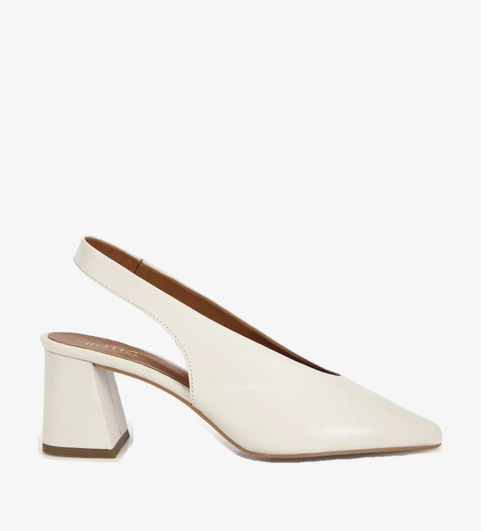 Hotiç Turuncu Hotiç Hotiç Deri Kadın Arkası Açık Kalın Topuklu Ayakkabı