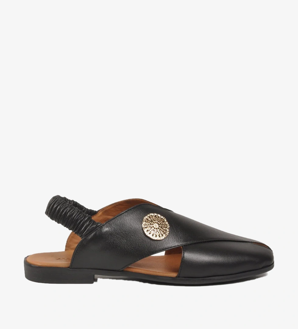 Ayakmod Siyah Ayakmod Hakiki Deri Kadın Sandalet 604 Z