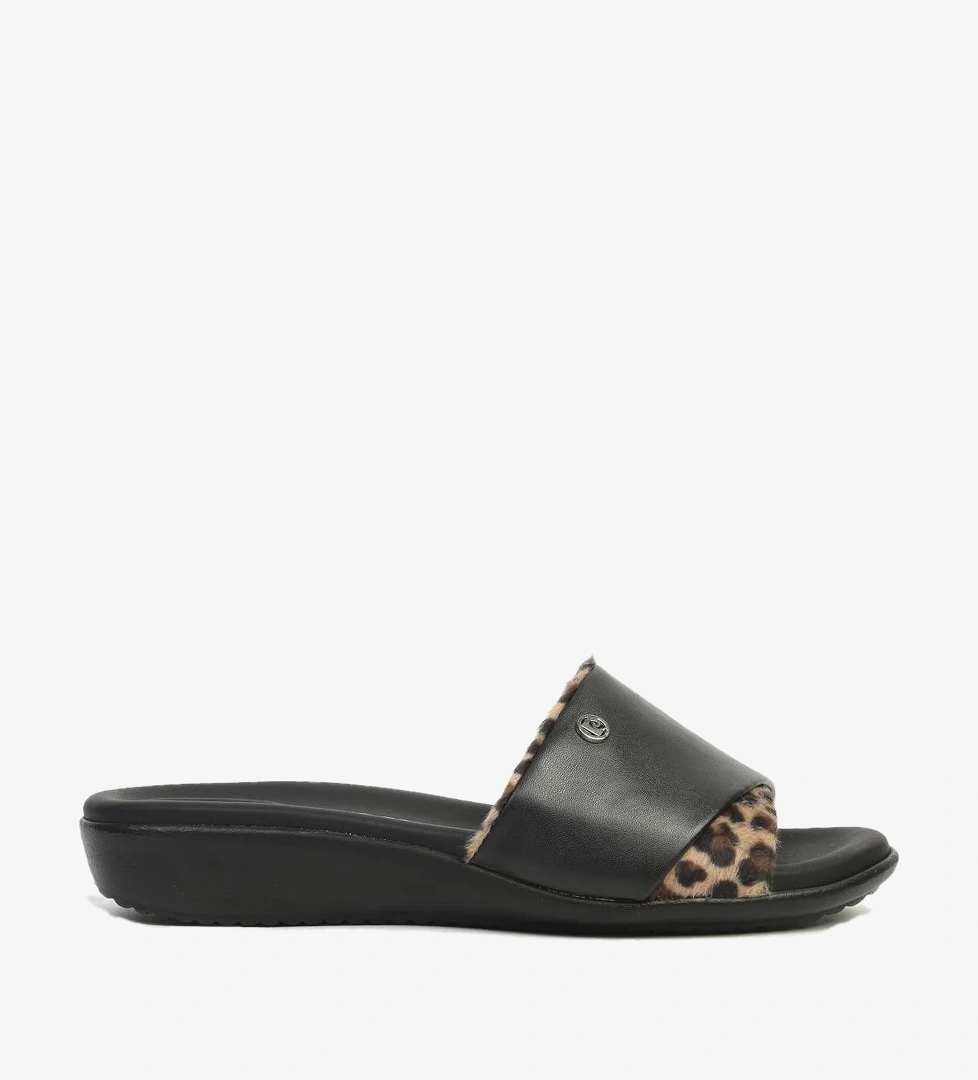 Pierre Cardin Siyah Leopar Kadın Terlik PC-7802