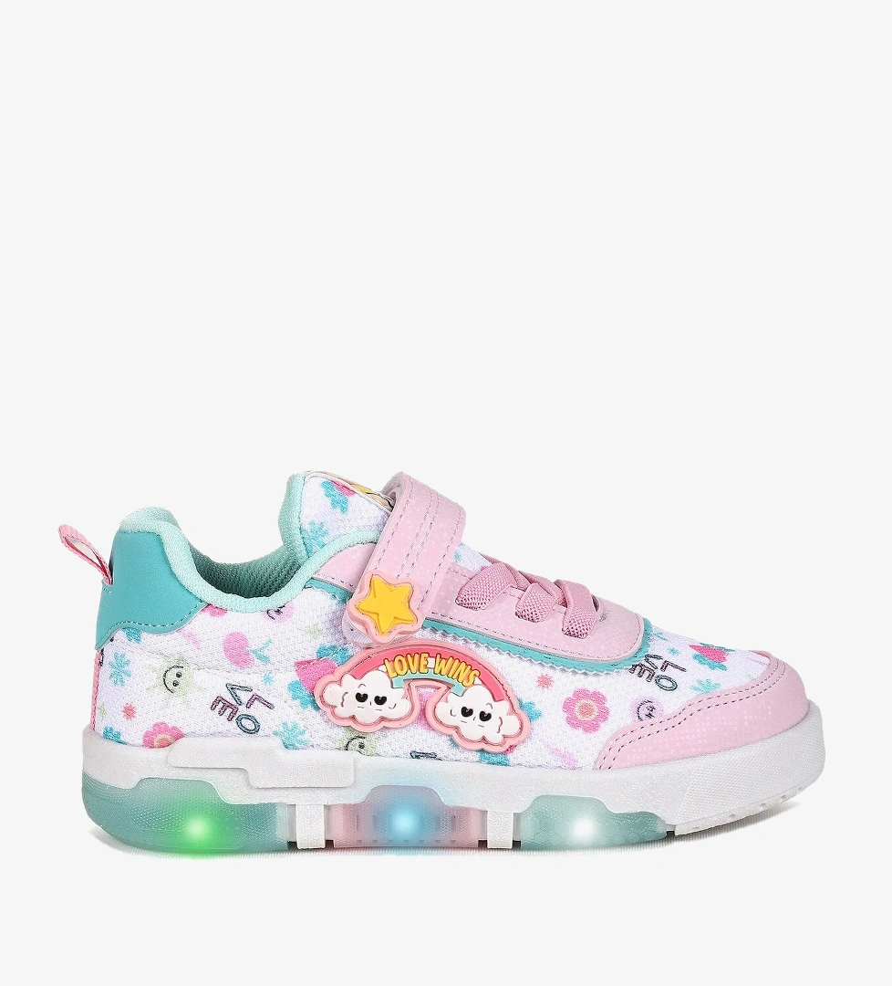 Kiko Kids Bulut Cırtlı Işıklı Kız Çocuk Günlük Spor Ayakkabı Pembe