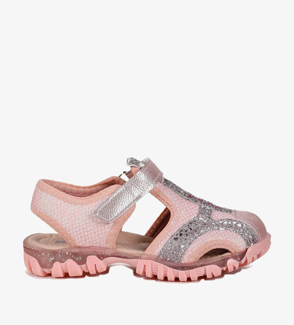 Kiko Kids Marsa Cırtlı Kız Çocuk Sandalet Pudra
