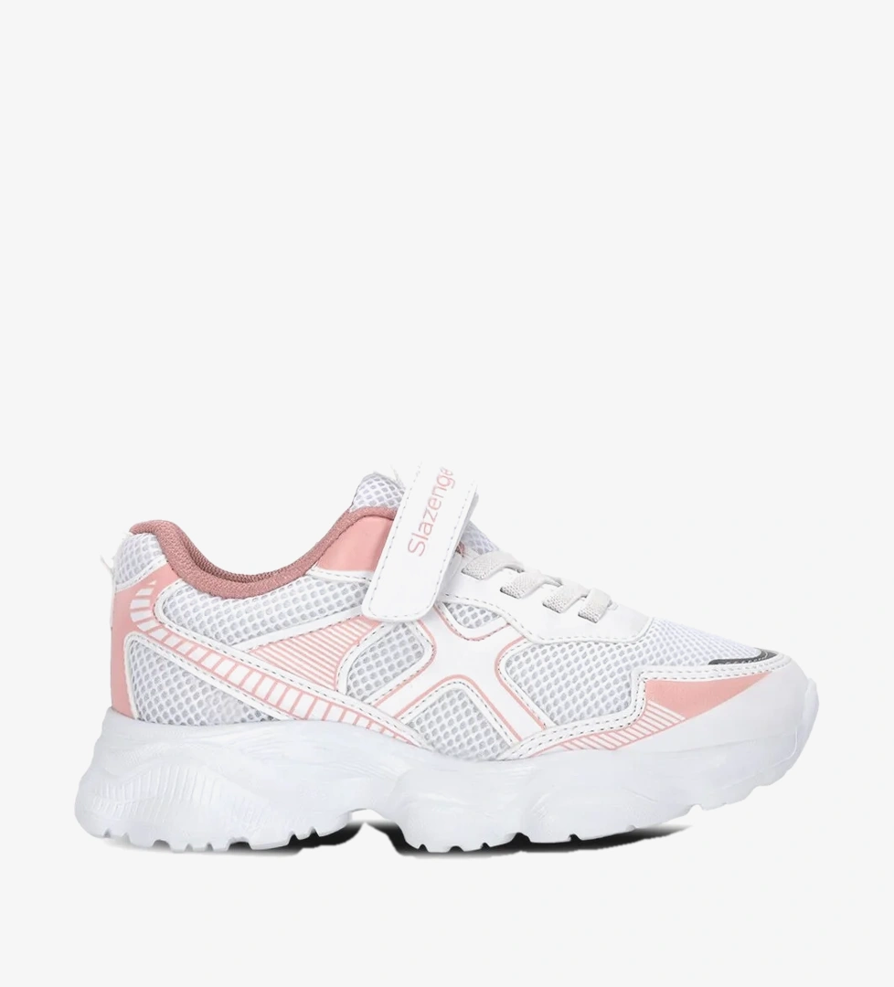 Slazenger FAST TRACK I Kız Çocuk Cırt Cırtlı Beyaz / Pembe Günlük Spor Ayakkabısı