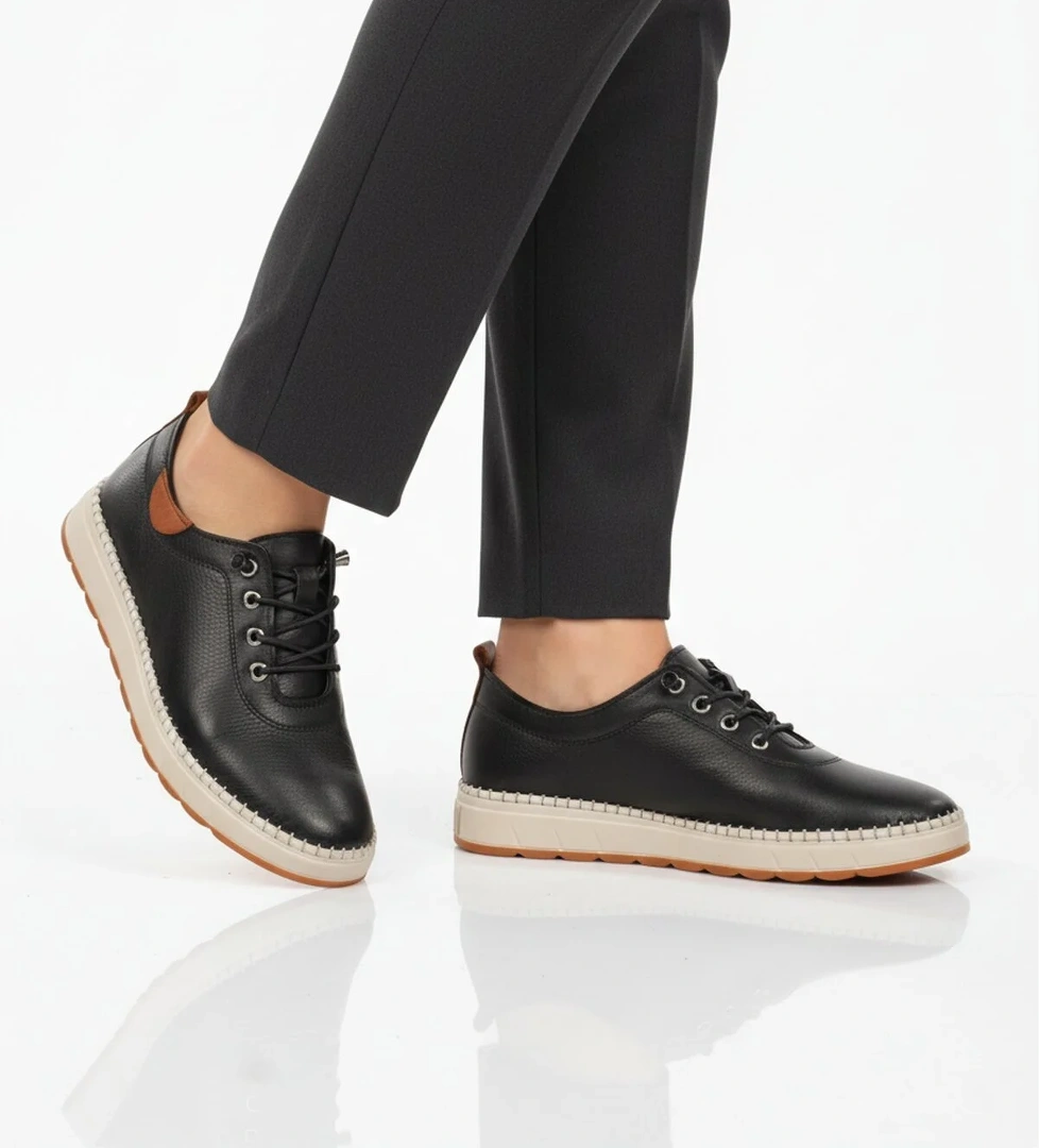 Ayakmod Bej Ayakmod Hakiki Deri Ortopedik Kadın Casual Ayakkabı 3030 Z