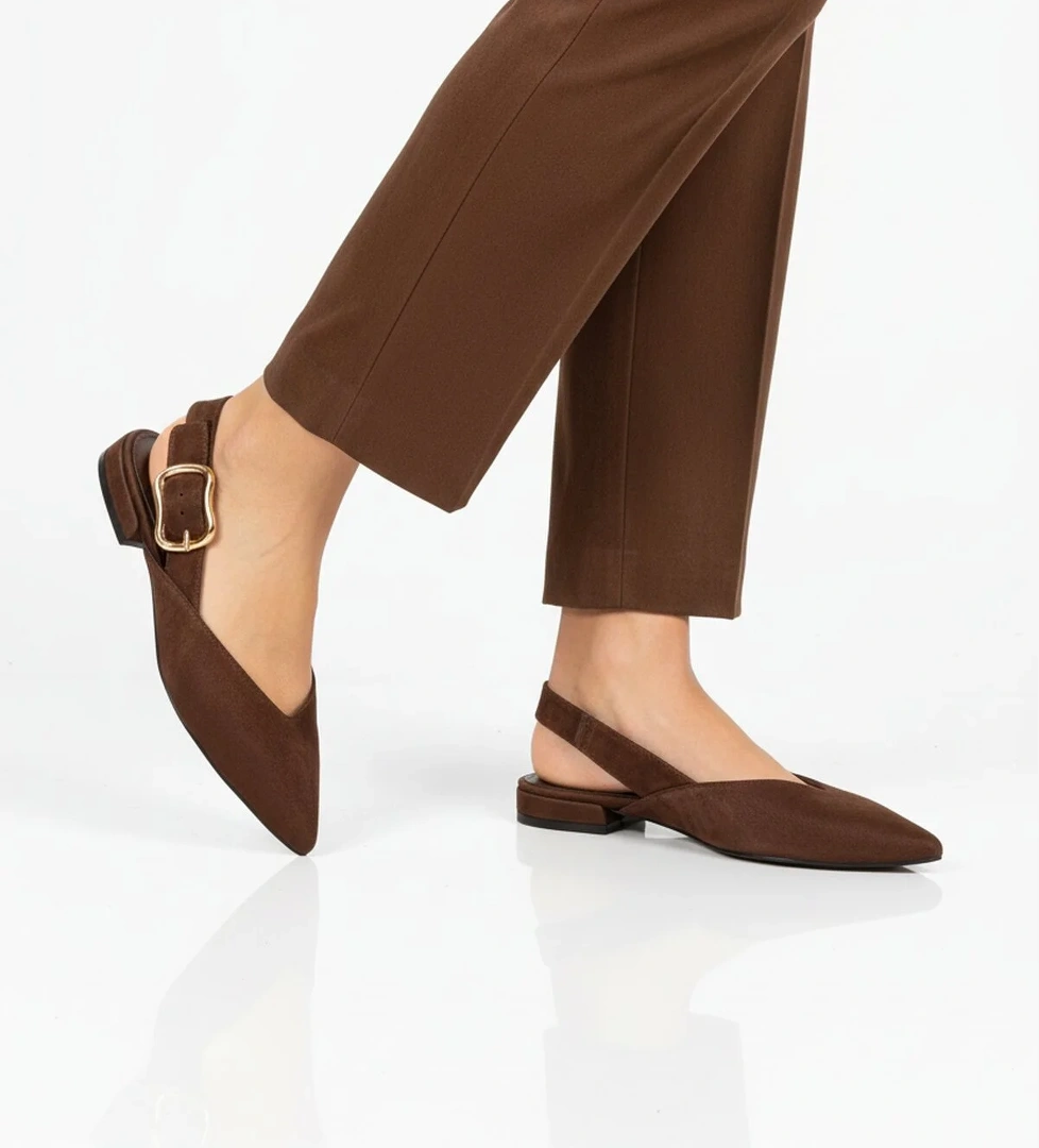 Ayakmod Kahverengi Ayakmod Hafif Kemerli Kadın Babet Ayakkabı 312552 Z