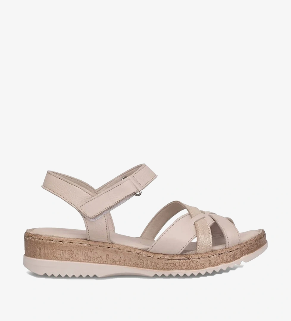 Ayakkabı Fuarı Taba Ayakkabı Fuarı Fuari Elit ASIRM2309 Kadın Hakiki Deri Düz Sandalet