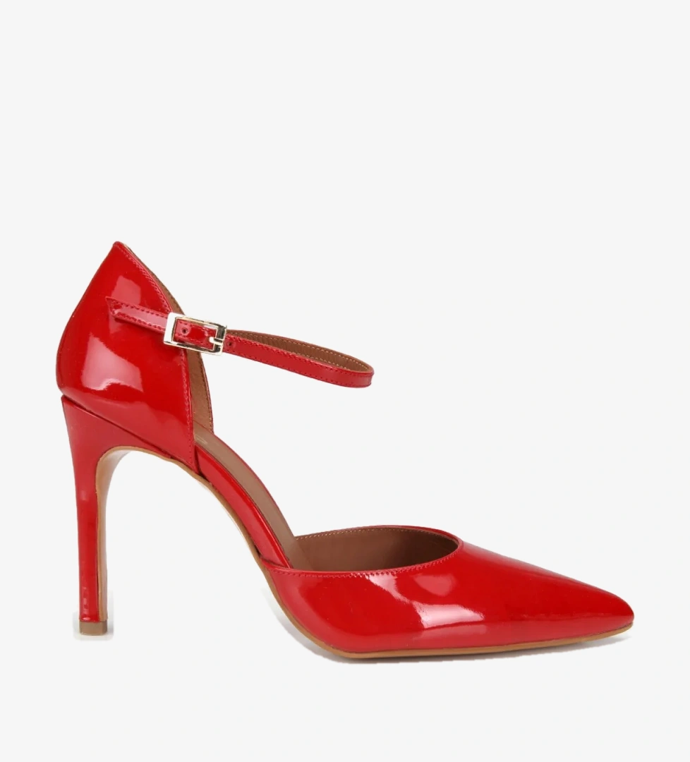 Hotiç Siyah Hotiç Hotiç Rugan Kadın Deri Bilekten Bağlamalı Stiletto