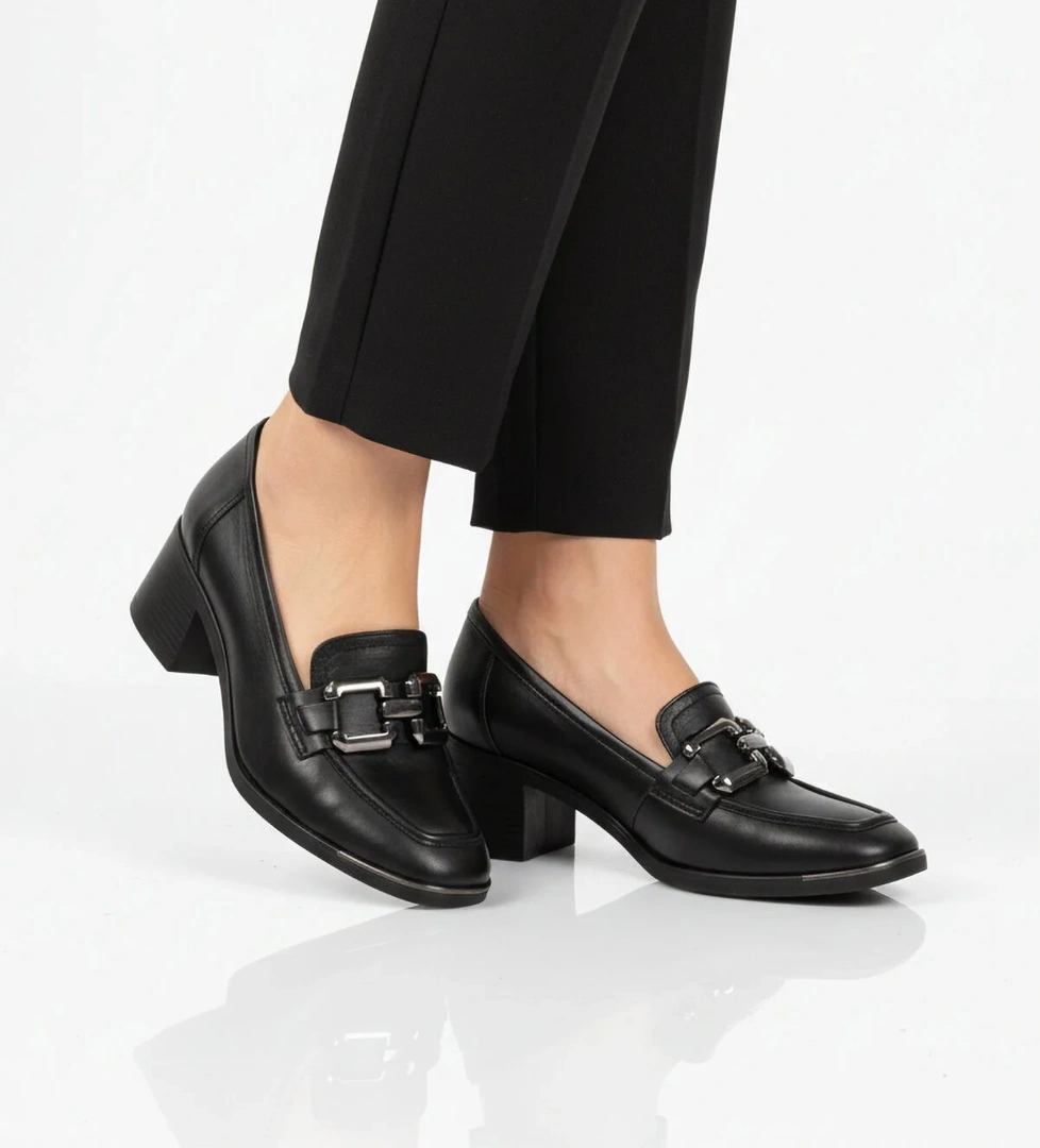 Ayakmod Bej Ayakmod Premium Hakiki Deri Kadın Topuklu Klasik Ayakkabı 757 Z