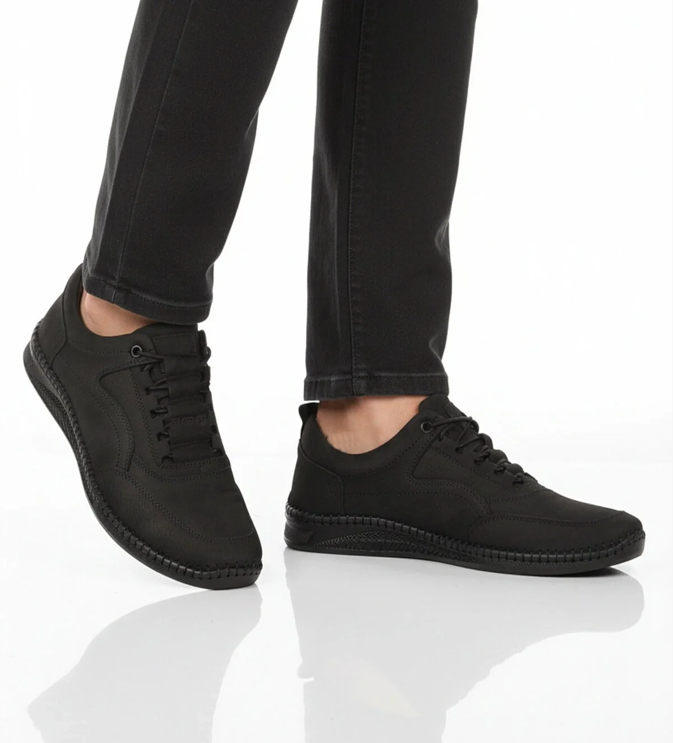 Ayakmod Siyah Ayakmod Premium Hakiki Deri Erkek Casual Ayakkabı 2101 M