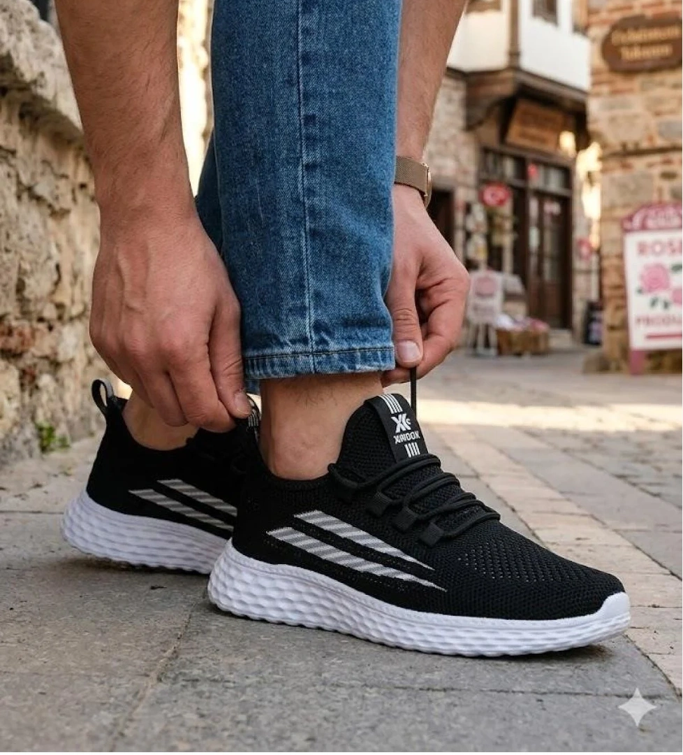 Fort 0130 Awidox Rahat Hafif Anatomik Fileli Bağcıksız Sneaker Spor Ayakkabı