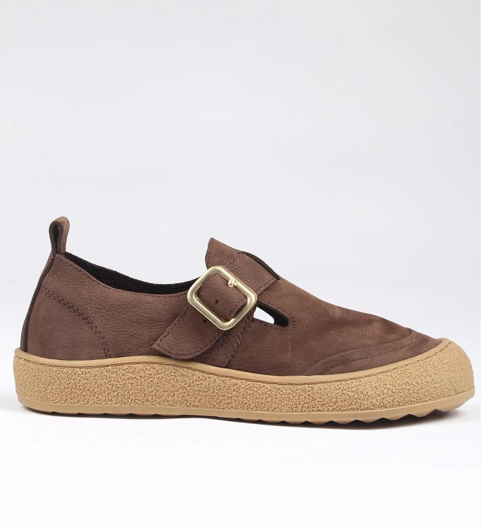 Pierre Cardin Luna Hakiki Deri Kahve Slip-on Tokalı Kadın Ayakkabı