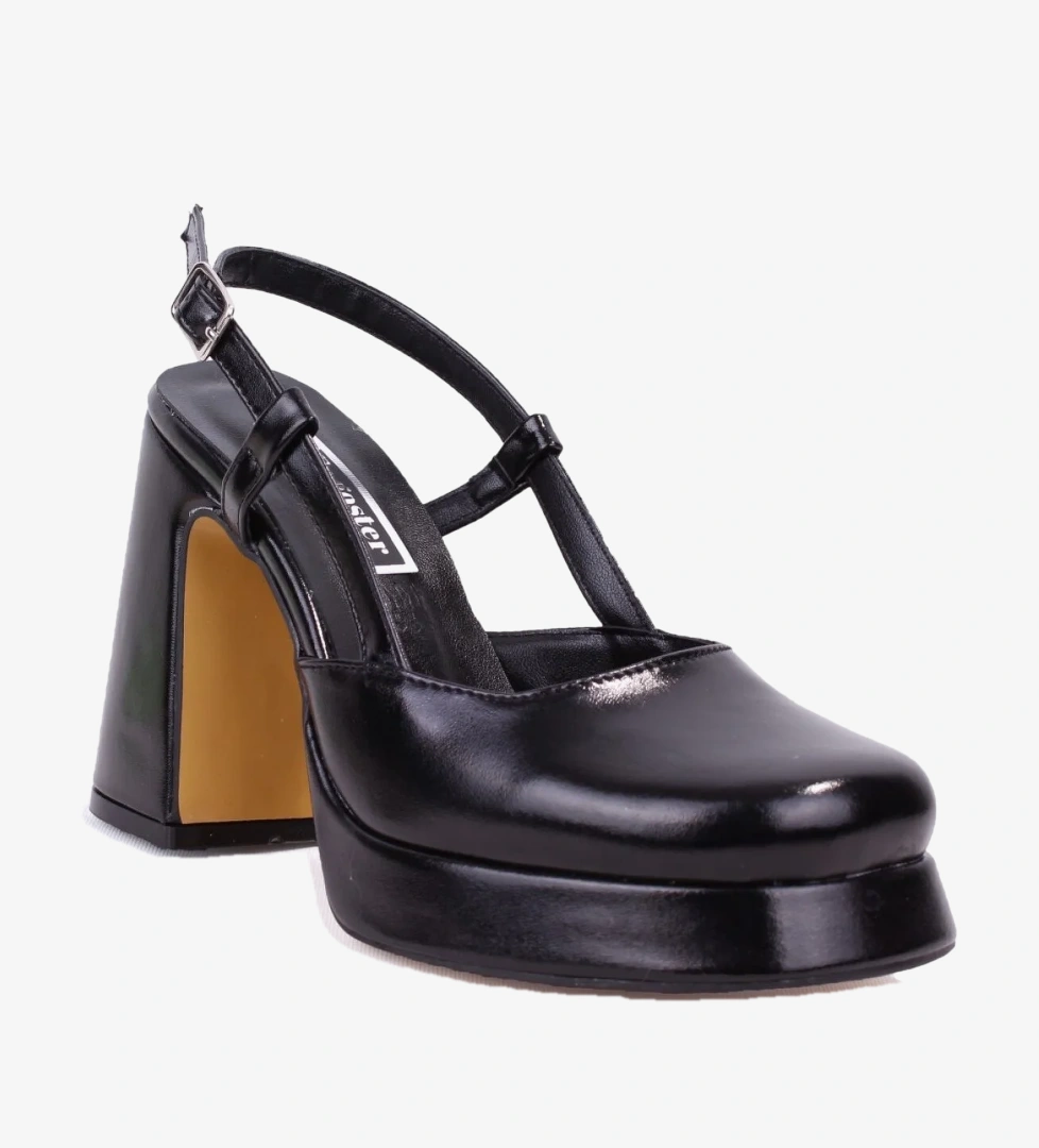 Dagoster DZA07-337560 Siyah 10 cm Kalın Topuklu Platform Kadın Ayakkabı