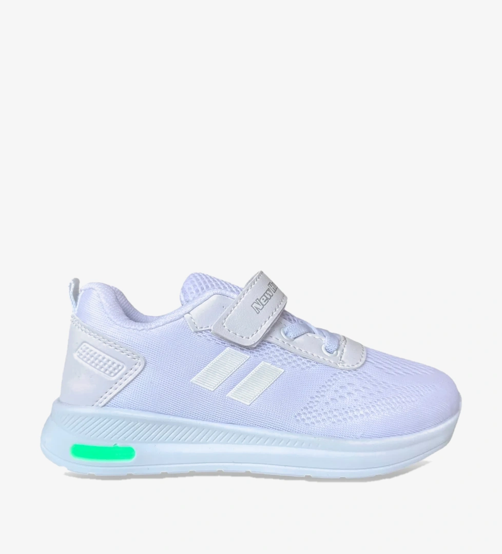 Liger Unisex Bağcıklı Ve Cırtlı Triko Çocuk Spor Ayakkabı BEYAZ - BEYAZ