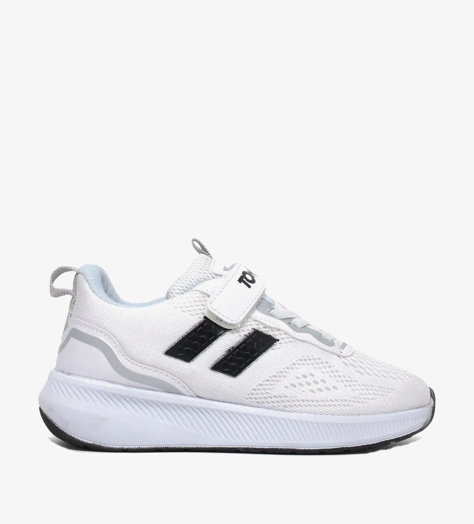 Tonny Black Beyaz Tonny Black Rahat Kalip Çocuk Unisex Nefes Alabilen Cırtlı Bağcıklı Sneaker