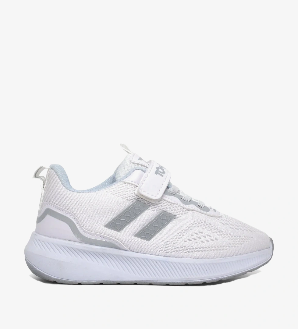 Tonny Black Beyaz Tonny Black Rahat Kalip Çocuk Unisex Nefes Alabilen Cırtlı Bağcıklı Sneaker