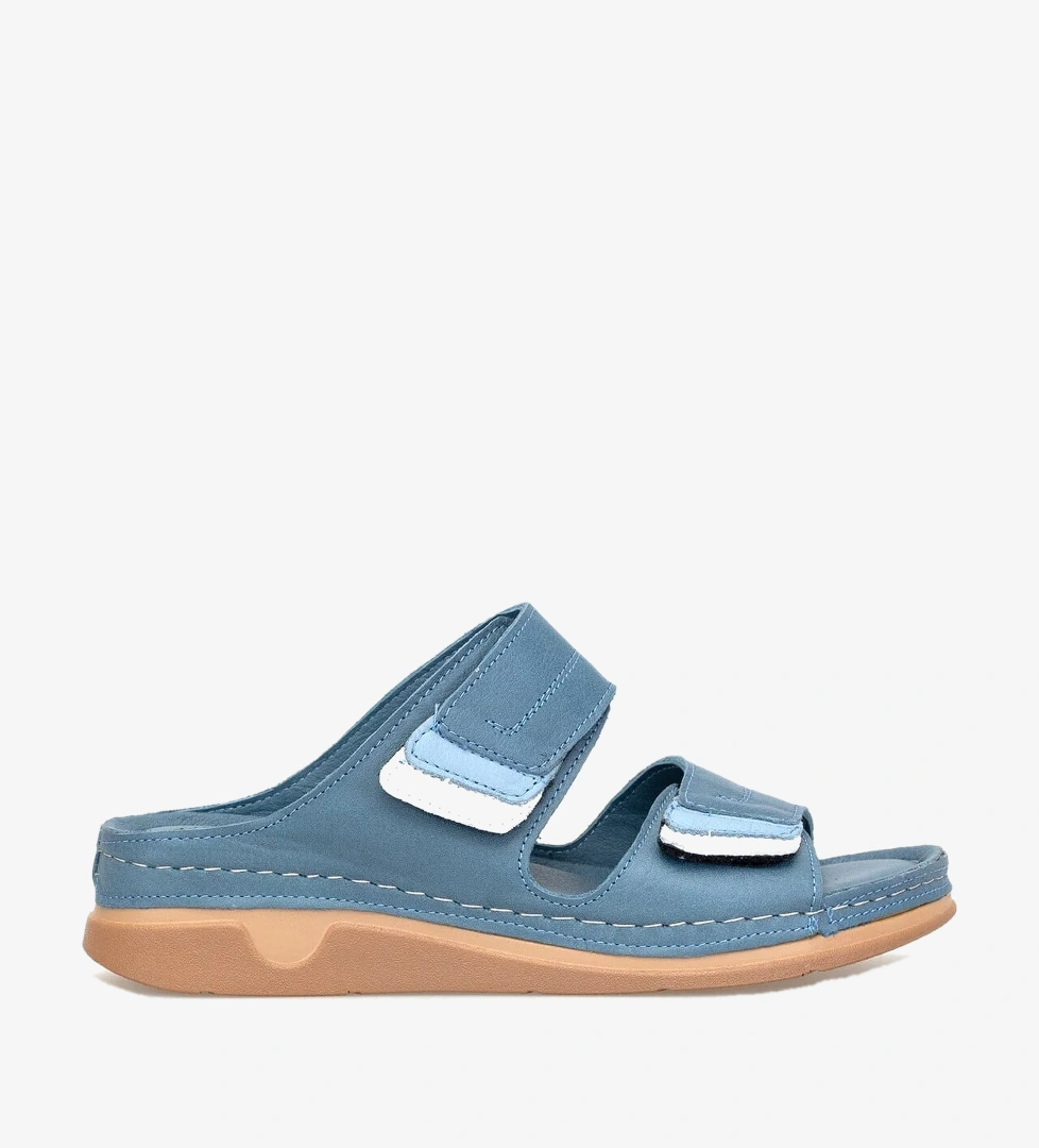 Ayakkabı Fuarı Taba Ayakkabı Fuarı Fuari Elit 26YRhmM-017 Kadın Hakiki Deri Ortopedik Düz Terlik