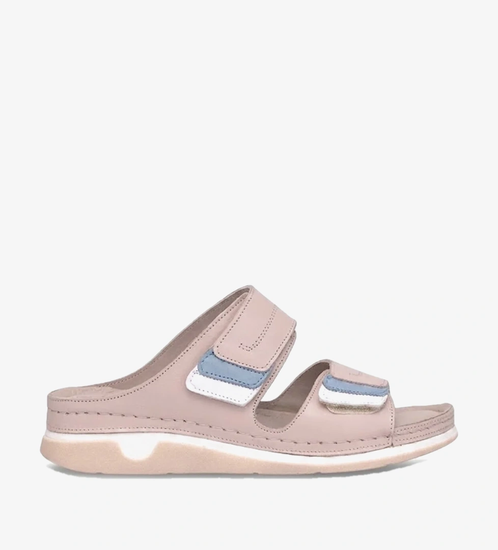 Ayakkabı Fuarı Taba Ayakkabı Fuarı Fuari Elit 26YRhmM-017 Kadın Hakiki Deri Ortopedik Düz Terlik