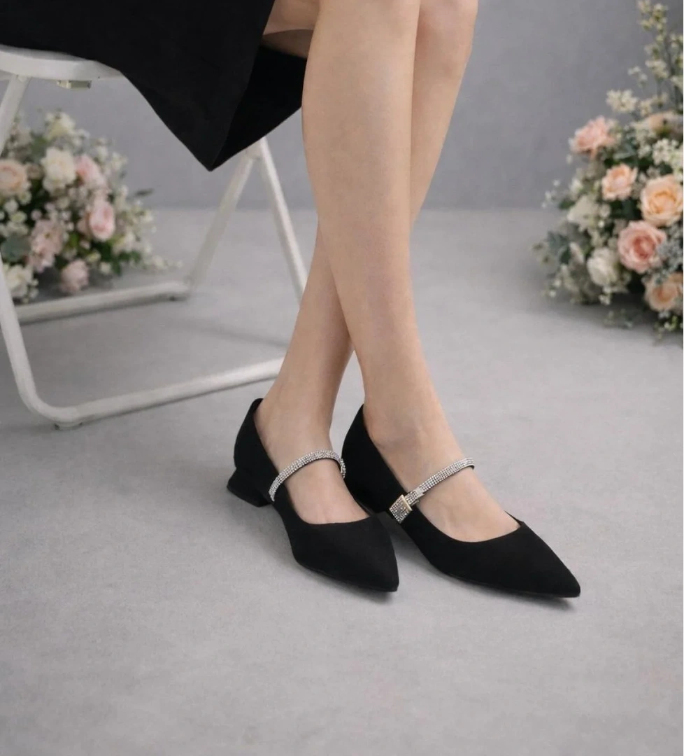 Odesa Ayakkabı Siyah Odesa Ayakkabı Odesa Zarif Kadın ve Şık! Kristalli Babet Ayakkabılar Her Adımda Stil