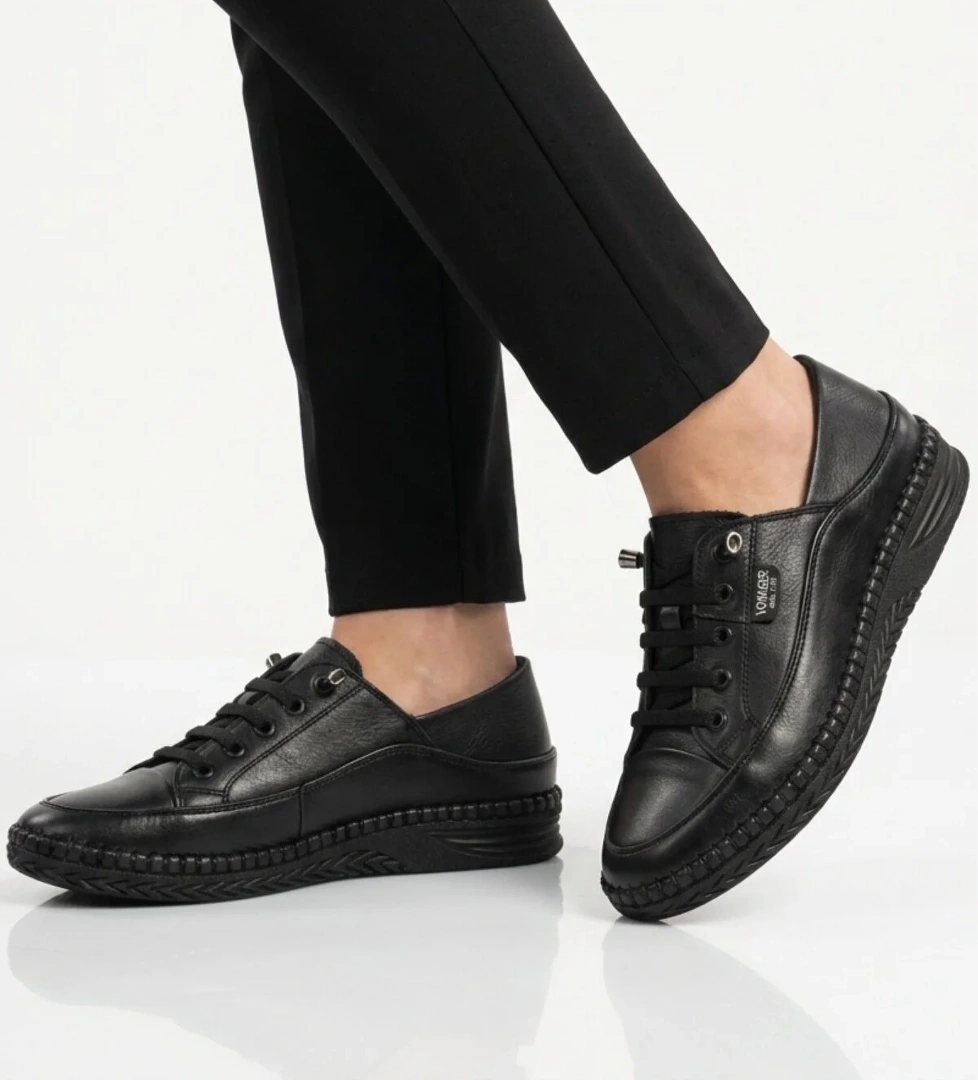 Voyager Siyah Voyager Hakiki Deri Anatomik Kadın Casual Ayakkabı Z536 Z