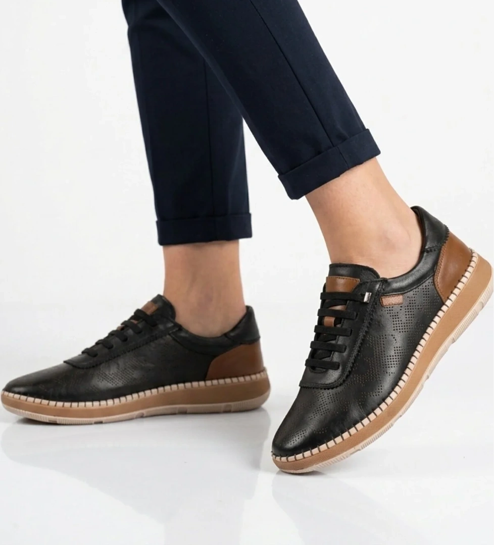 Voyager Siyah Voyager Hakiki Deri Anatomik Kadın Casual Ayakkabı Z543 Z