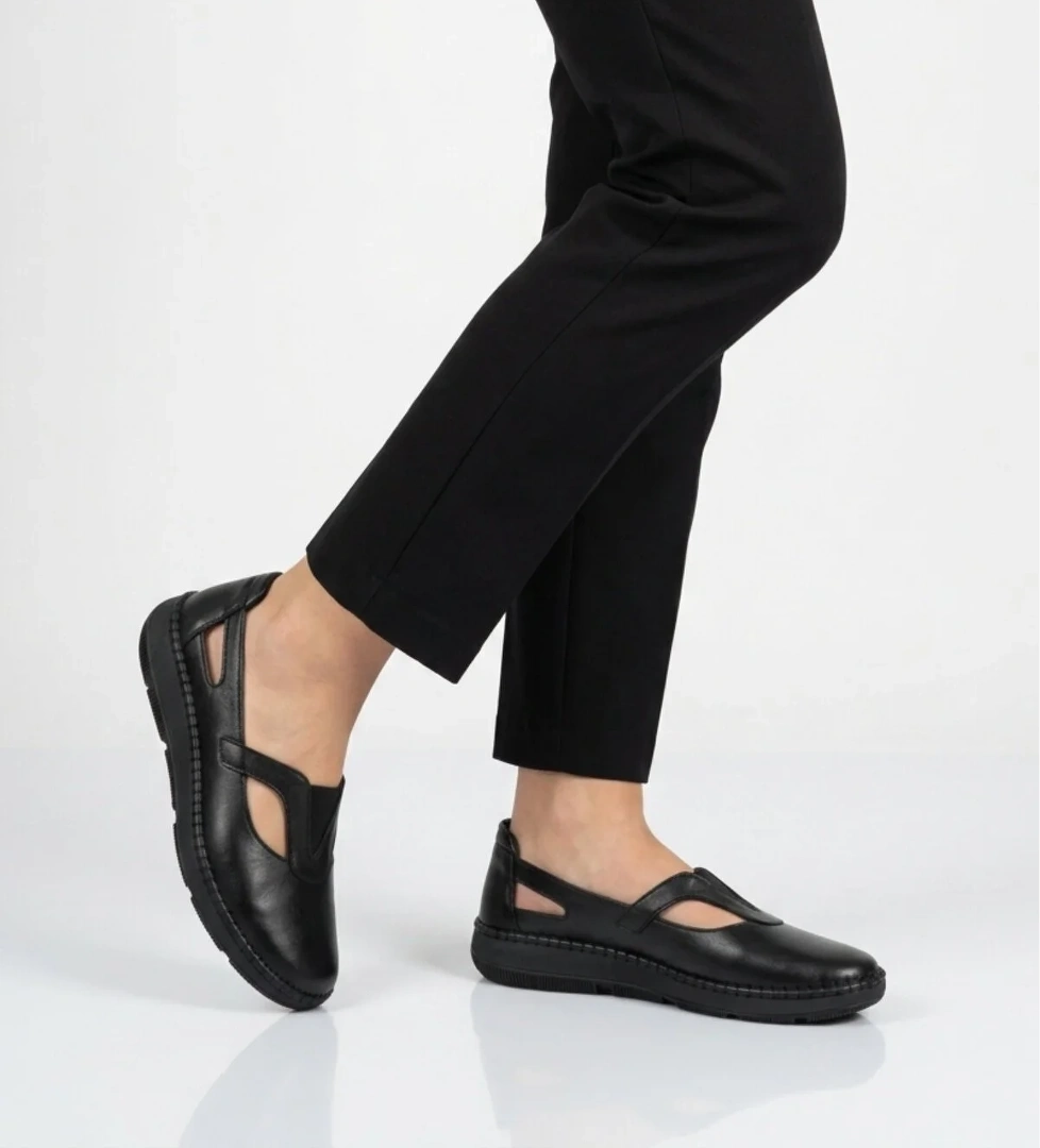 Voyager Siyah Voyager Hakiki Deri Anatomik Kadın Casual Ayakkabı Z541 Z