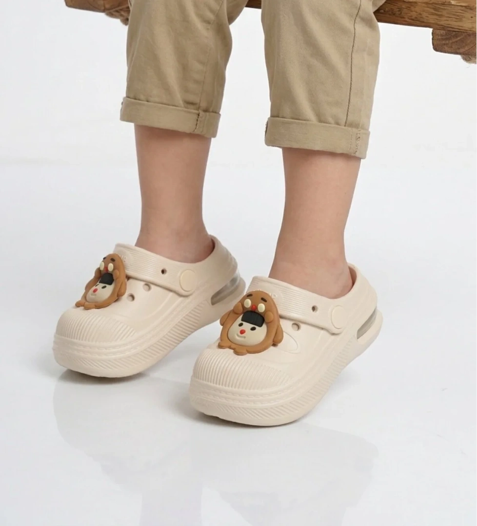 Walkway Ekru Eva Hafif Esnek Unisex Çocuk Sabo Terlik 2316 B-P