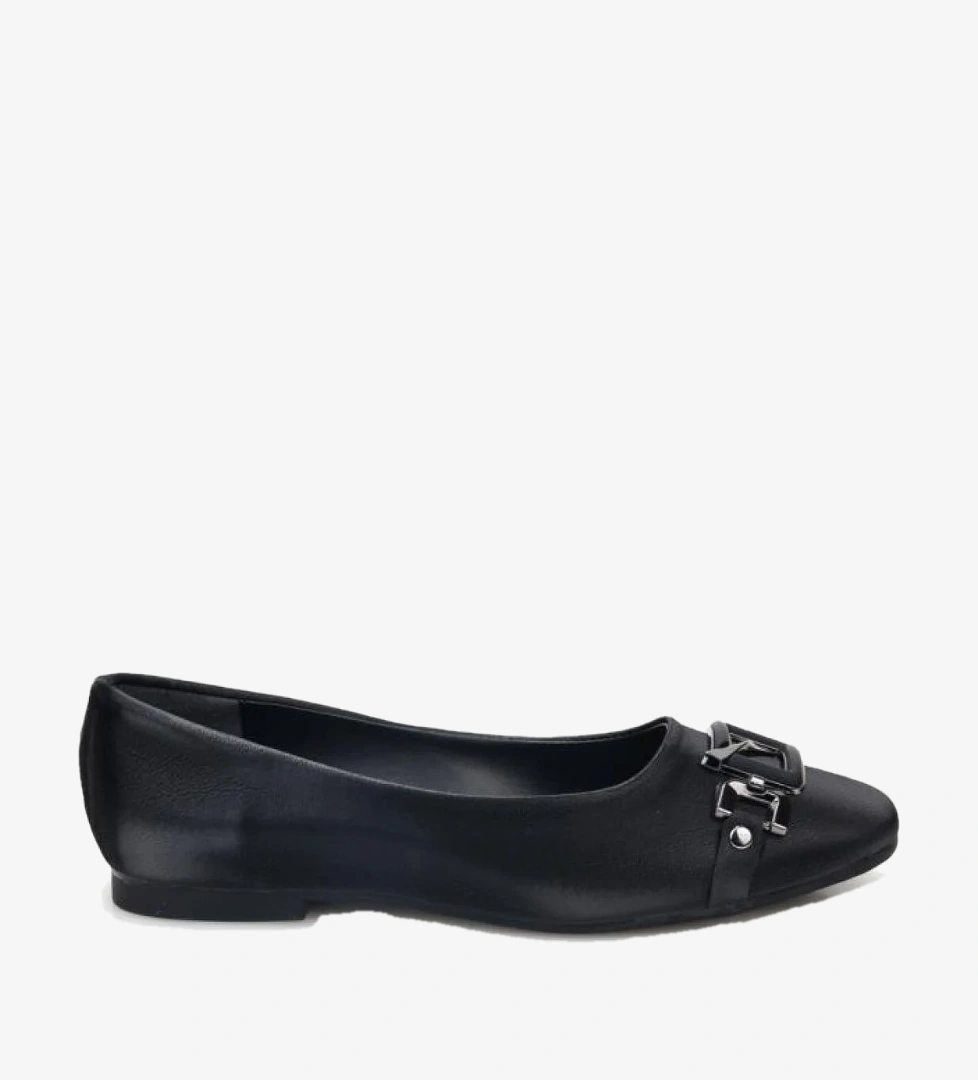 Papuçcity Bej Papuçcity Fendi 03417 Kadın Günlük Tokalı Babet