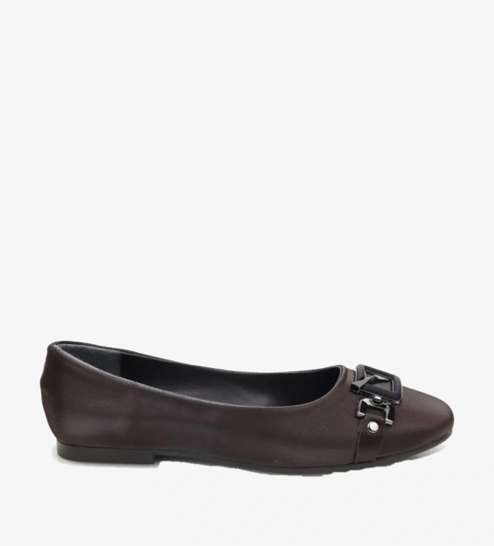 Papuçcity Bej Papuçcity Fendi 03417 Kadın Günlük Tokalı Babet